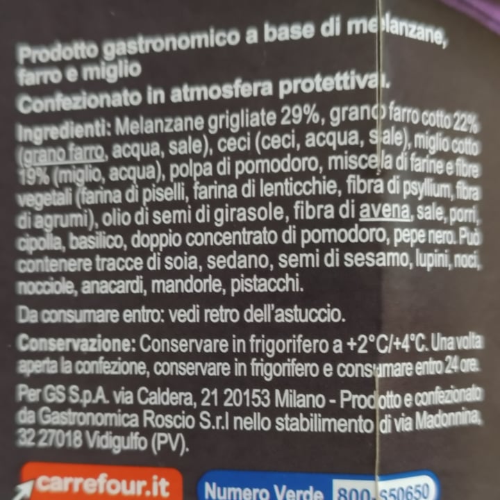 review photo of Carrefour Medaglioni melanzane farro e miglio shared by @rosy71 on 10 May 2022 - review