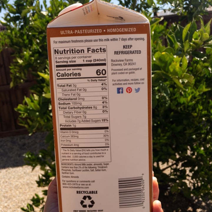 review photo of Rockview Farms Almond Milk shared by @simplidished on 01 Oct 2020 - review
