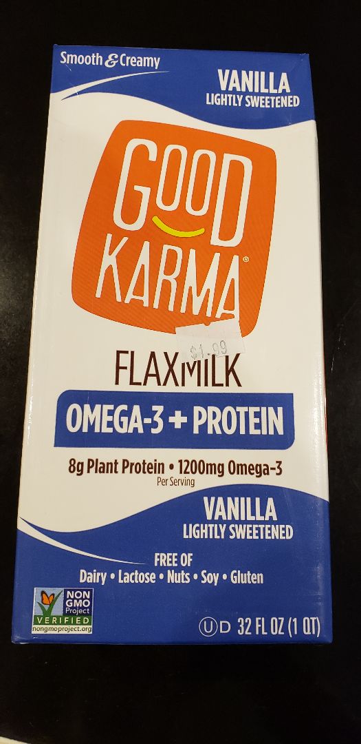 photo of Good Karma Vanilla Lightly Sweetened Flaxmilk + Protein shared by @ambularfortheanimals on  12 Aug 2019 - review