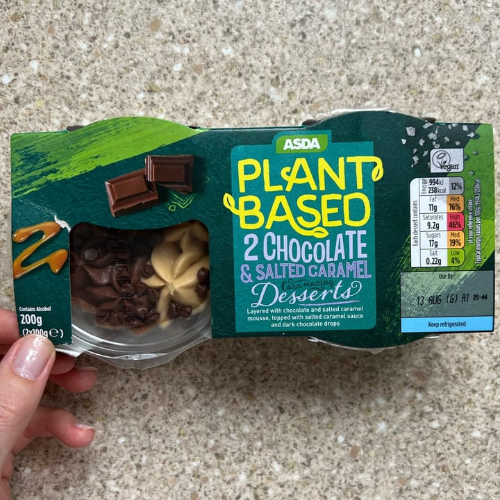 review photo of Asda Plant Based 2 Chocolate & Salted Caramel Desserts shared by @callyjoart on 02 Aug 2022 - review
