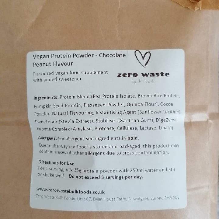 photo of Zero waste Vegan protein powder shared by @gmuretto on  29 Apr 2021 - review