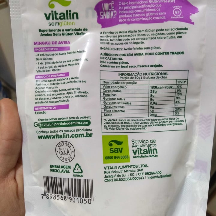 photo of Vitalin Farinha de aveia shared by @littlemirac on  31 Jul 2022 - review