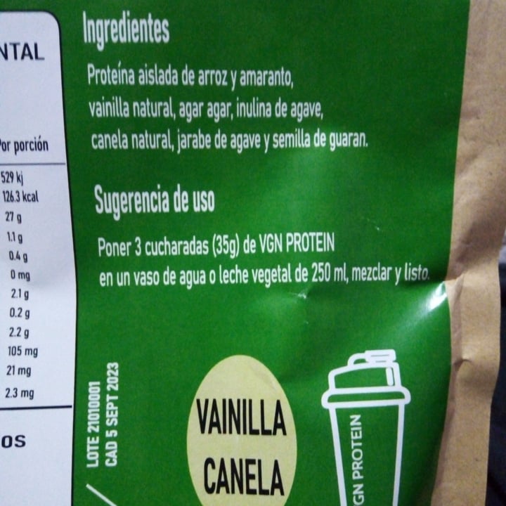 review photo of Vgn Protein Proteína En Polvo Sabor Vainilla Canela shared by @anafalcon on 27 Sep 2021 - review