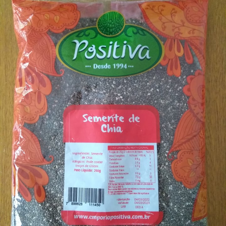 photo of Positiva Semente de chia shared by @mariaaparecida on  06 May 2022 - review