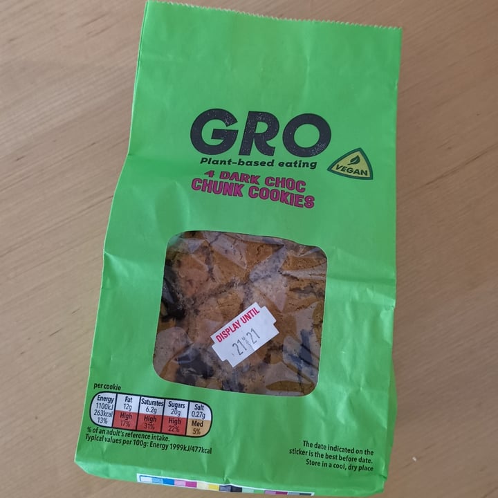 photo of GRO Dark choc chunk cookies shared by @annamango on  15 May 2021 - review
