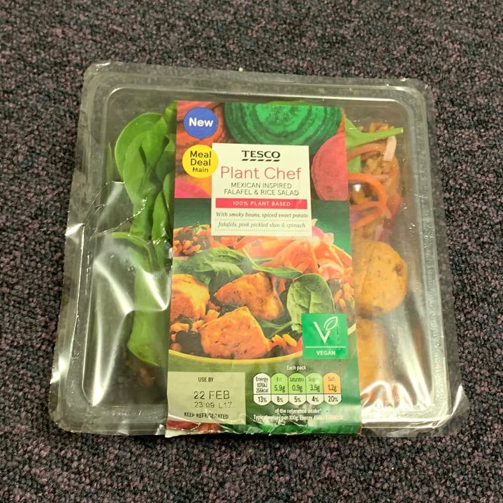 photo of Tesco Plant Chef Mexican Inspired Falafel & Rice Salad shared by @vegpledge on  20 Feb 2022 - review