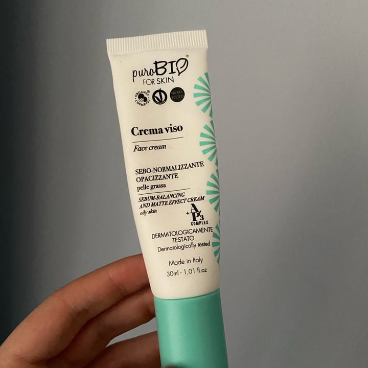 review photo of PuroBIO Cosmetico Crema viso opacizzante shared by @giorgiaclem on 17 Mar 2022 - review