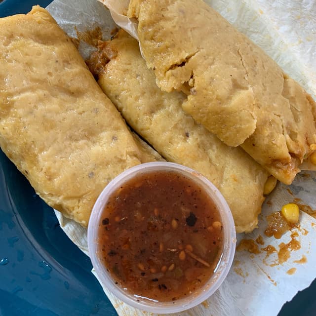 Photo of the dish “Vegan Tamale with Red Chile”