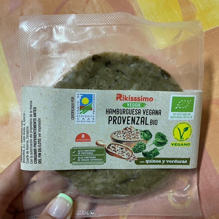 review photo of Rikissimo Hamburguesa quinoa y verduras shared by @pauespipov on 19 Sep 2021 - review