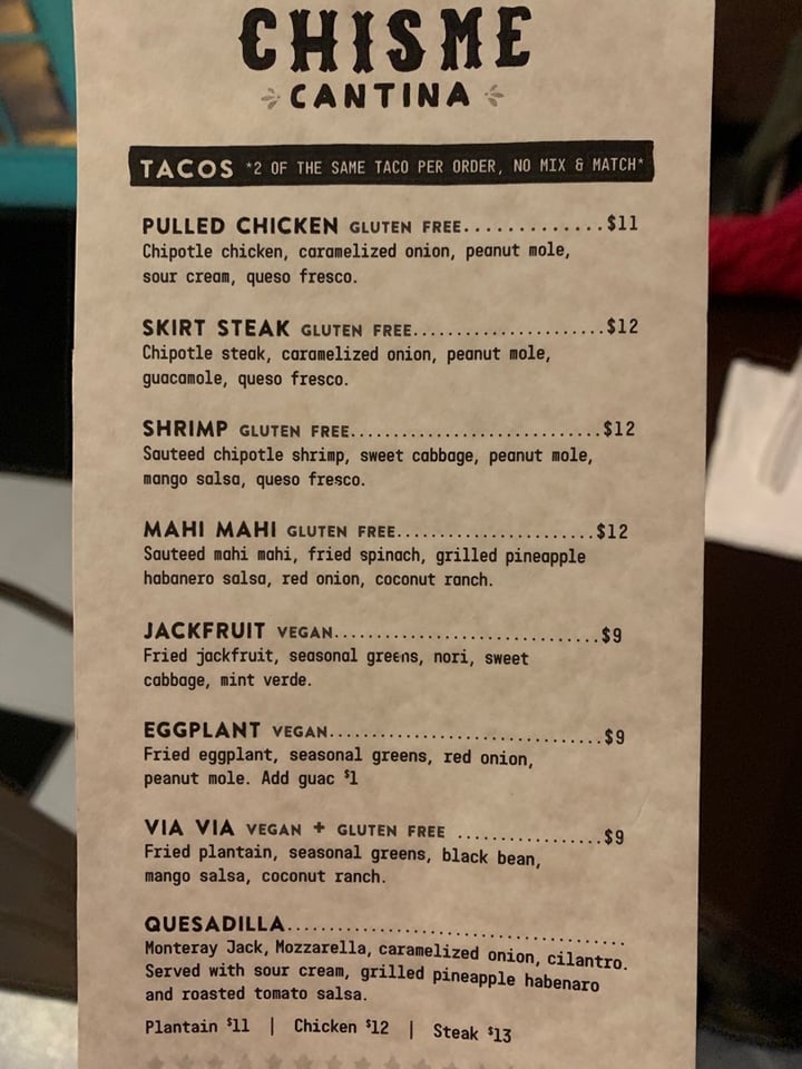 photo of Chisme Cantina Via Via Tacos shared by @veganpetite on  31 Jan 2020 - review