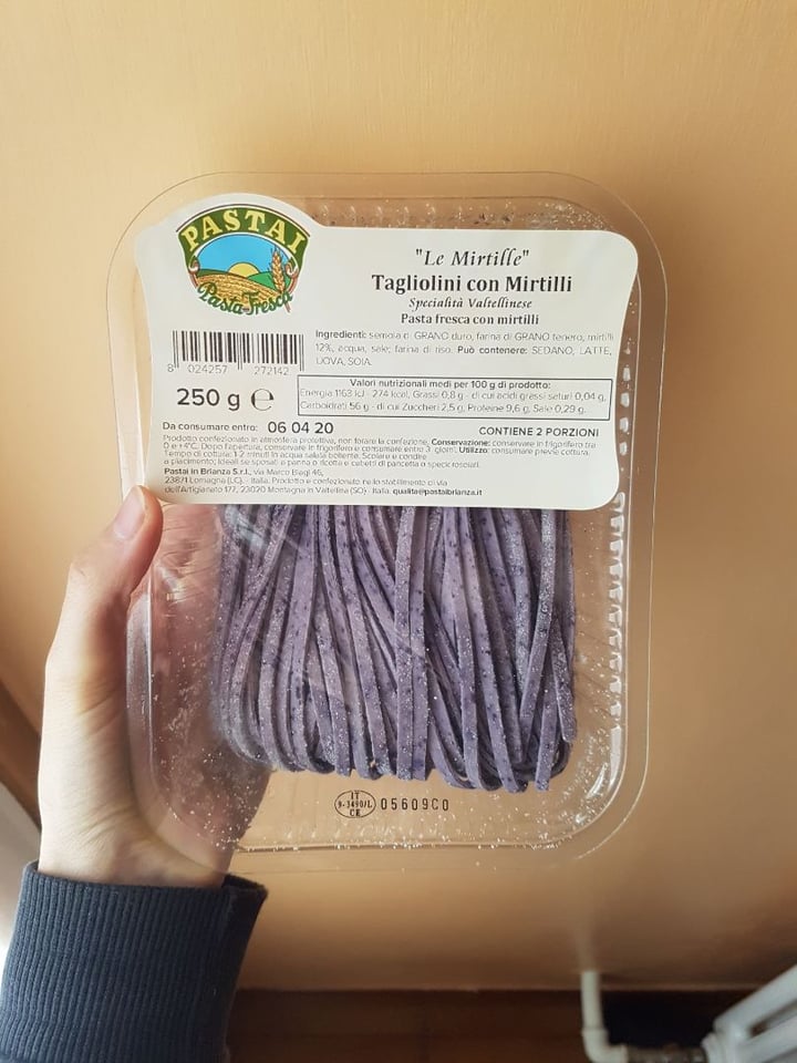 photo of Pastai Pasta Fresca "Le Mirtille" - Tagliolini Con Mirtilli shared by @chiaraealdo on  25 Mar 2020 - review