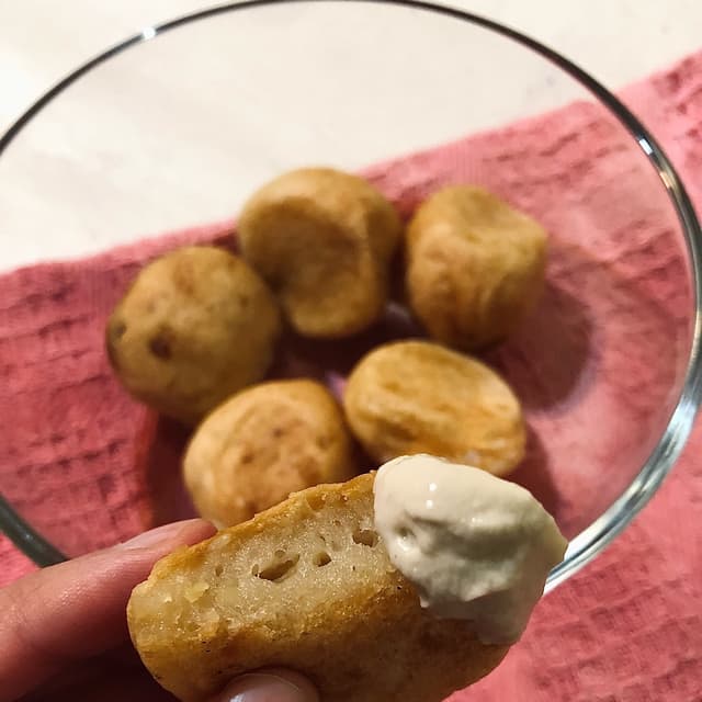 Foto do prato “Chipá de papa vegano”