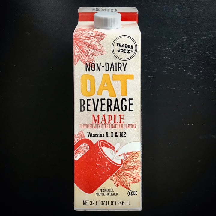 Trader Joe's NonDairy Oat Beverage Maple Review abillion