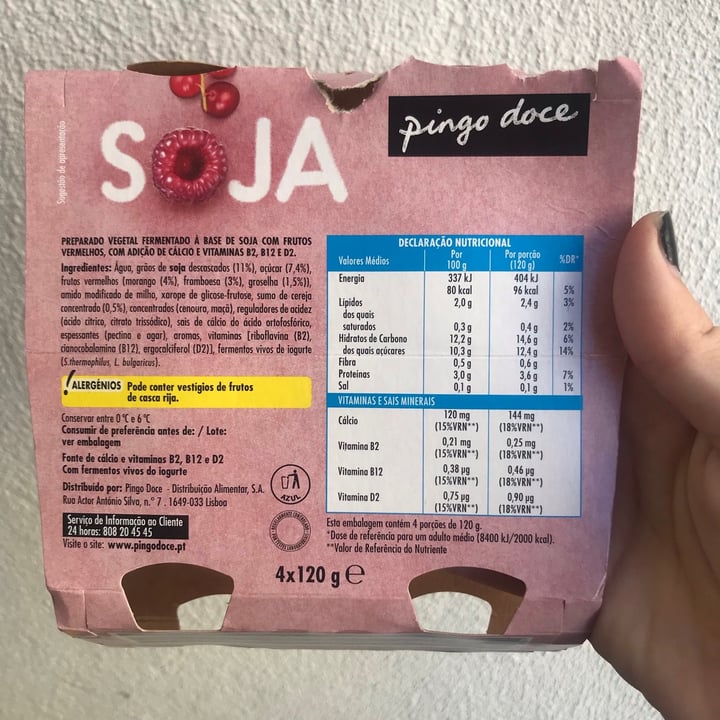 photo of Pingo doce Iogurte De Soja Frutos Vermelhos shared by @lahziesmann on  15 Jul 2021 - review