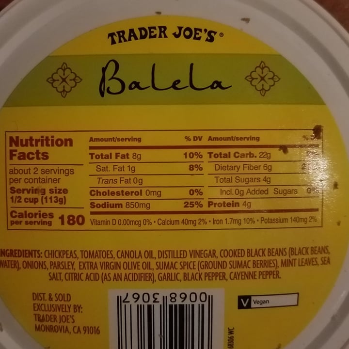 photo of Trader Joe's Balela shared by @doglover1 on  01 Jul 2021 - review