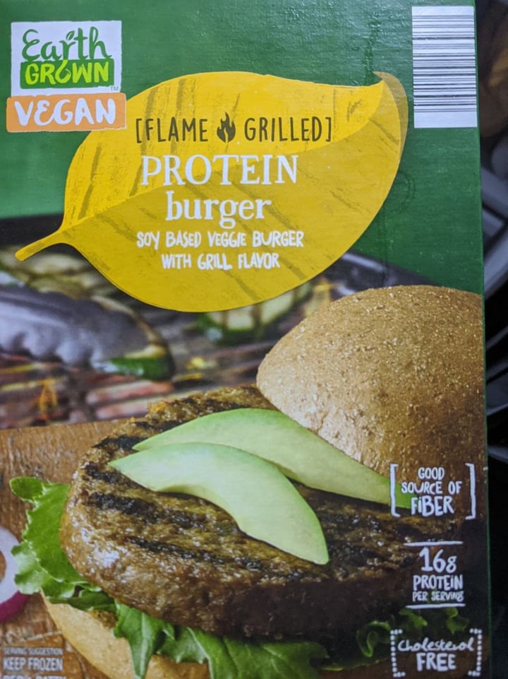 photo of Earth Grown Flame Grilled Protein Burger shared by @anonvegan on  26 Mar 2020 - review