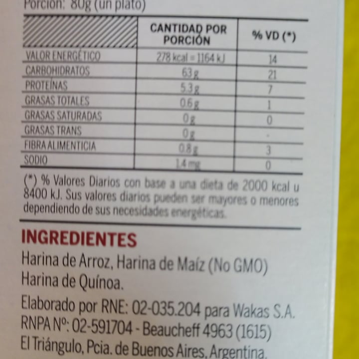 review photo of Wakas Pasta Multicereal con Quinoa shared by @carolfv on 07 Aug 2021 - review