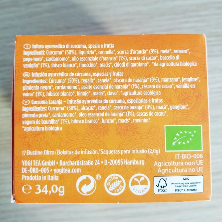 review photo of Yogi Tea Organic Curcuma Arancia shared by @zema on 01 Apr 2022 - review
