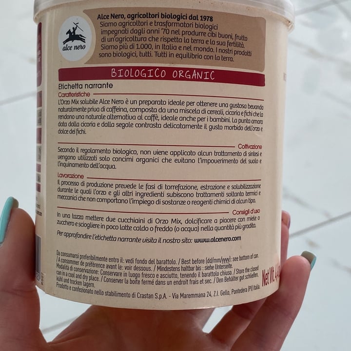 photo of Alce Nero Orzo Mix Solubile Con Cereali, Cicoria e Fichi  shared by @lalamuh on  27 Apr 2022 - review