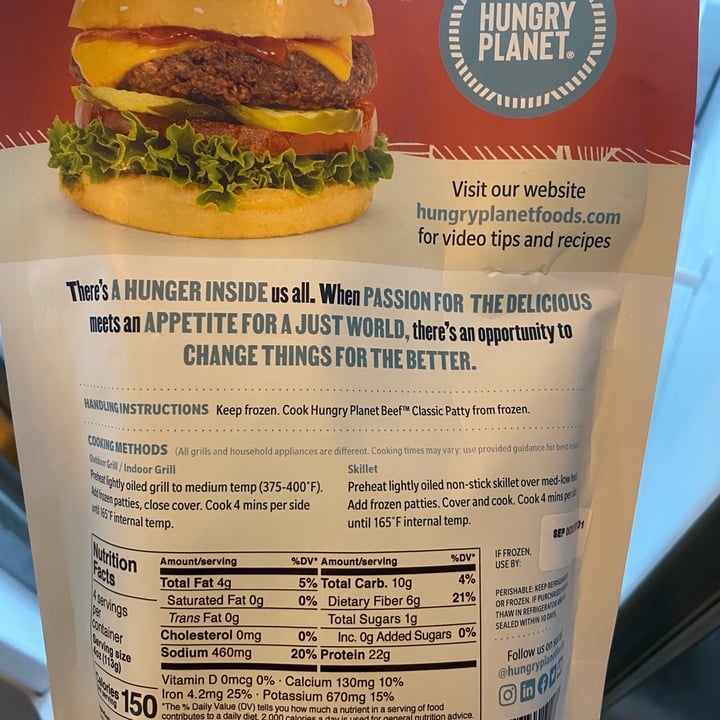 photo of Hungry Planet Hungry Planet Beef Patties shared by @plantbasedlotti on  01 Nov 2021 - review