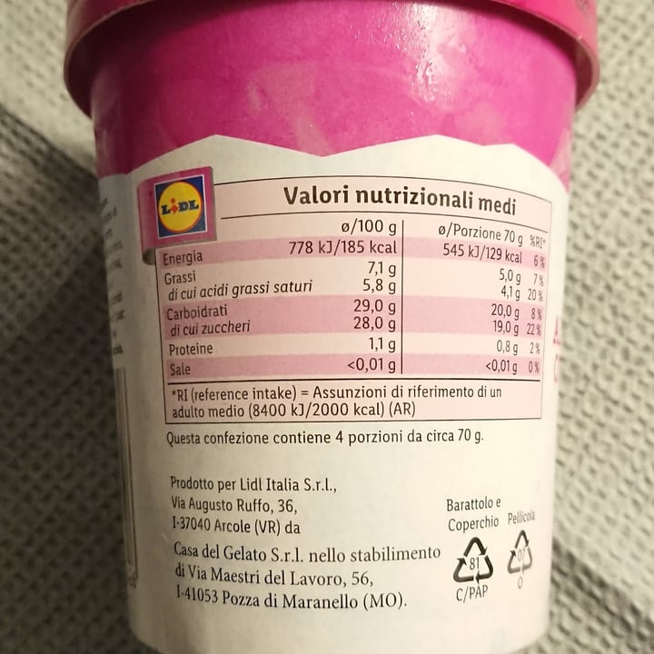 photo of Vemondo Dairy Free Ice Cream, Vanilla And Red Fruits shared by @lucaf on  31 Jul 2021 - review