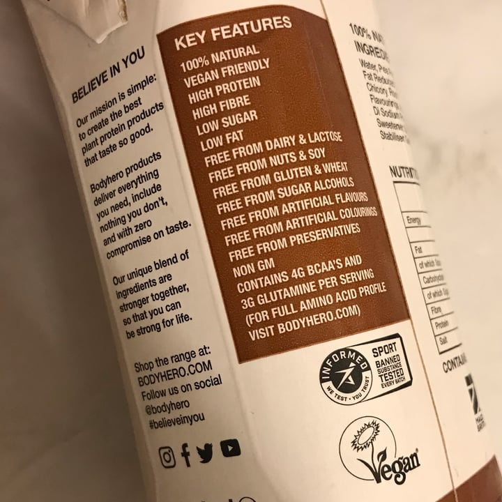 review photo of Bodyhero Plant Protein - Rich Chocolate Milkshake shared by @bernie3511 on 03 Nov 2022 - review