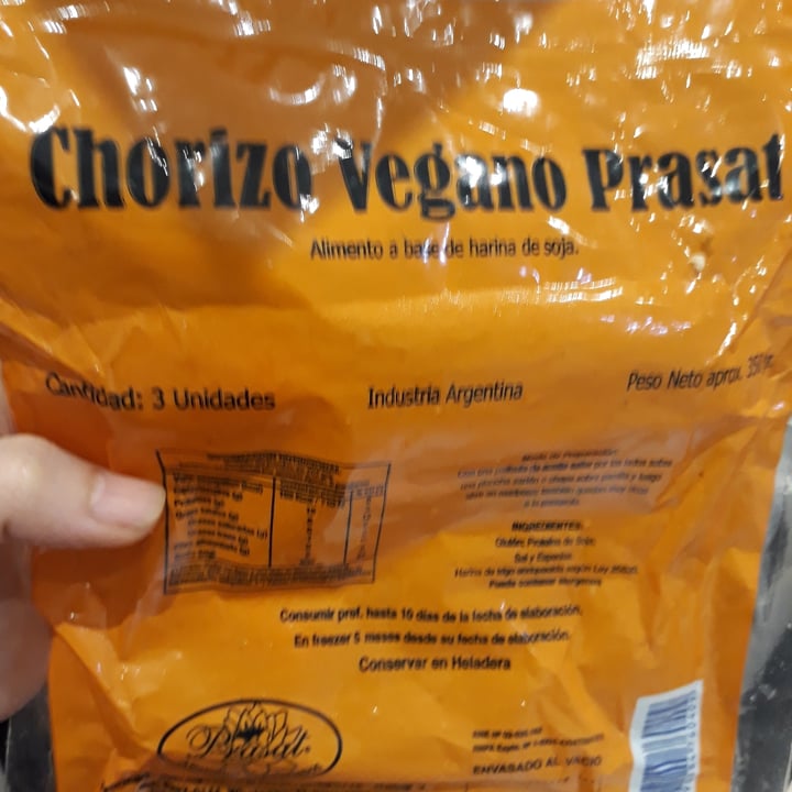 photo of Prasat Chorizo vegano shared by @veganeandoando on  24 Oct 2020 - review