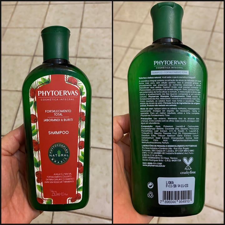 photo of Phytoervas Shampoo Fortalecimento Total-Jaborandi & Buriti shared by @lsh0sp on  10 May 2022 - review