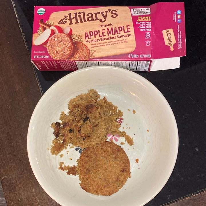 photo of Hilary's Apple Maple Veggie Breakfast Sausage shared by @danielawithaar on  25 May 2022 - review