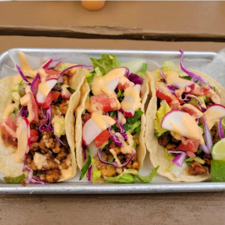 photo of Muñecas Downtown Taco Garden Volcano Tempeh Tacos shared by @davenelson66 on  26 May 2022 - review