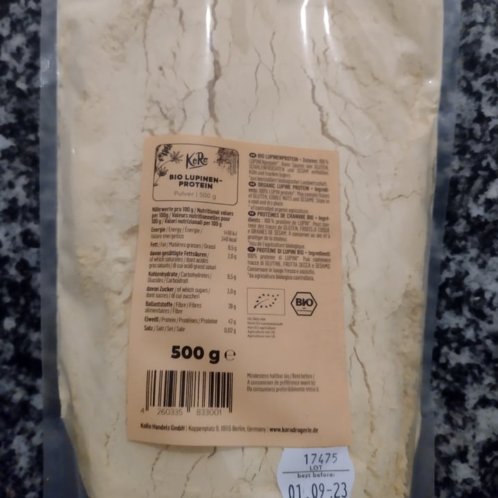 review photo of Koro Bio lupin protein shared by @valealle on 25 Sep 2022 - review