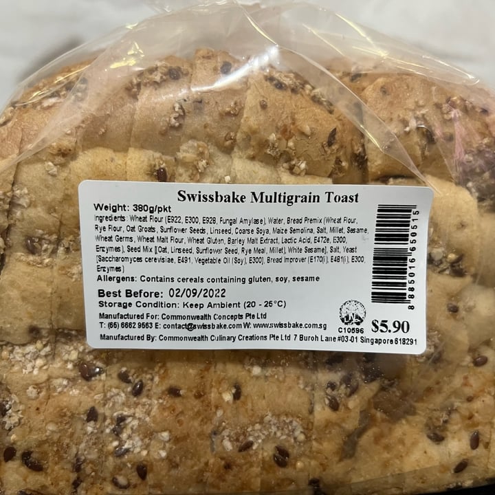 photo of Swissbake Multigrain loaf shared by @vegan-ravana on  31 Aug 2022 - review