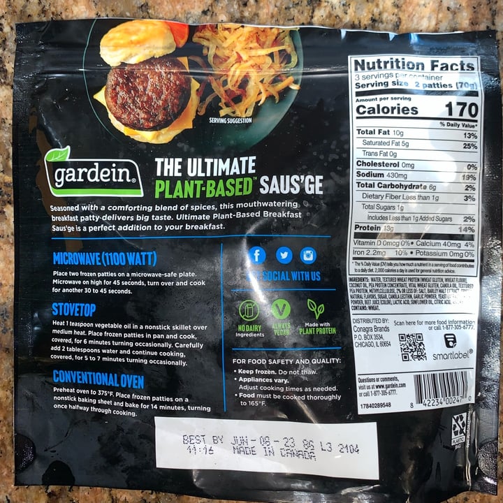 photo of Gardein Ultimate Plant-Based Breakfast Saus’ge shared by @usa-ute on  22 Sep 2022 - review