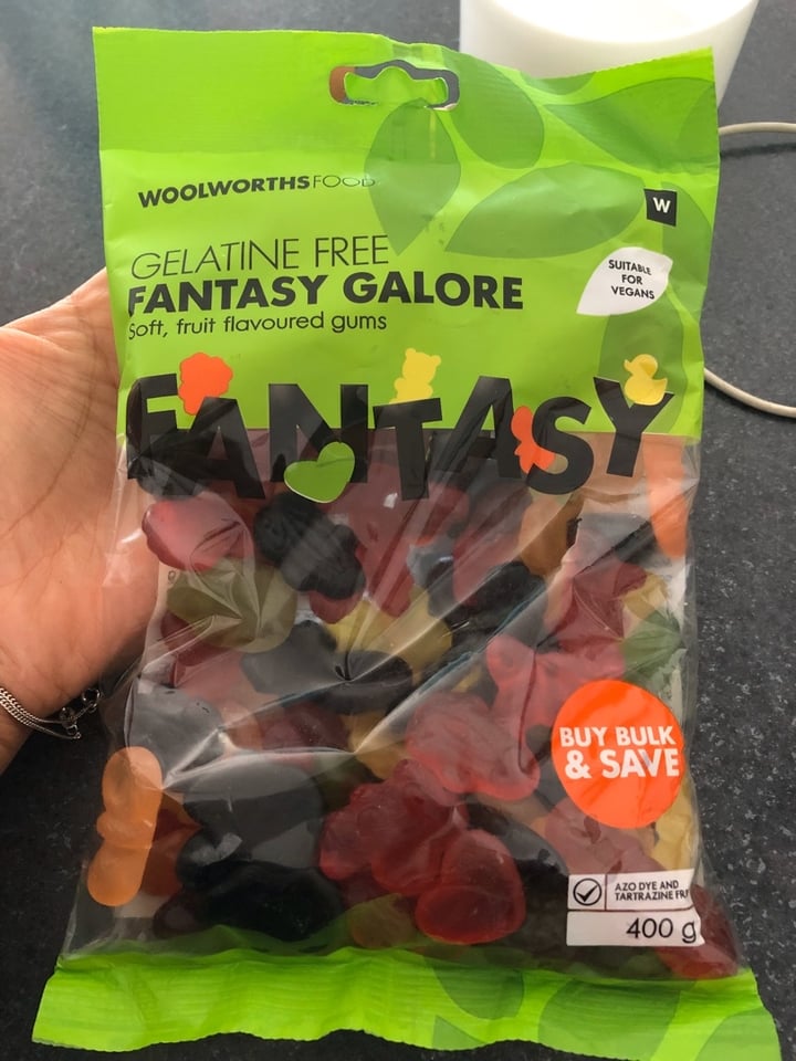 photo of Woolworths Food Gelatine Free Fantasy Galore Soft Fruit Flavoured Gums shared by @southernveganupnorth on  10 Oct 2019 - review