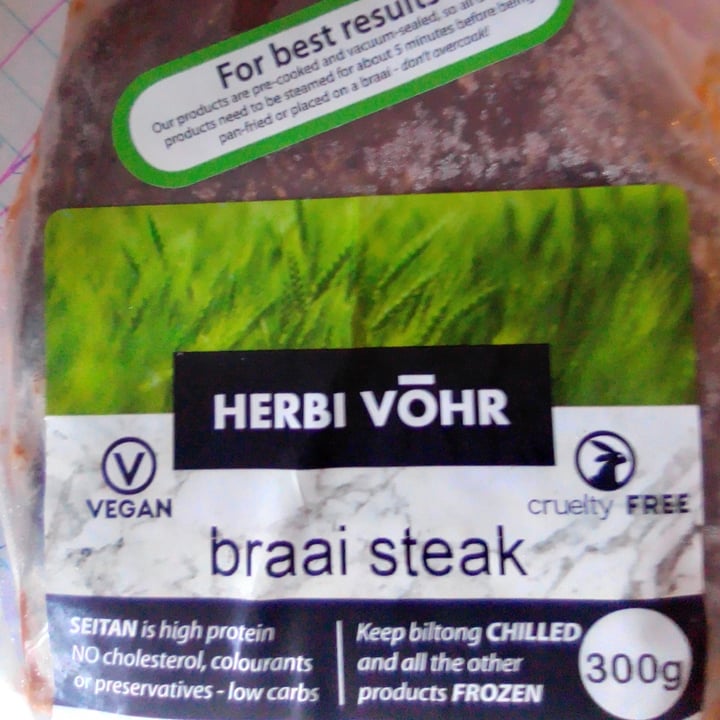 photo of HERBI VŌHR Braai Steak shared by @earthchild24 on  09 Jul 2022 - review