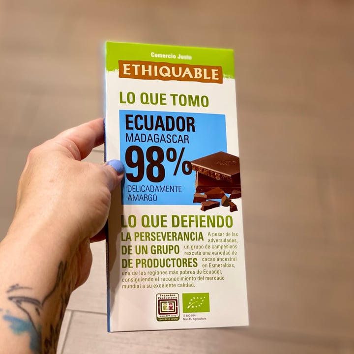 photo of Ethiquable Chocolate 98% Ecuador shared by @belendharmakat on  24 Nov 2020 - review