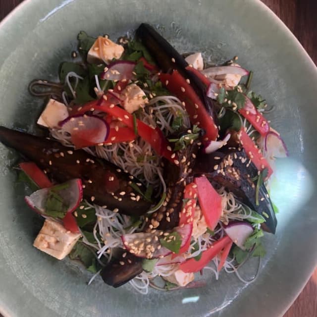 Photo of the dish “Aubergine, Tofu And Glass Noodle Salad”