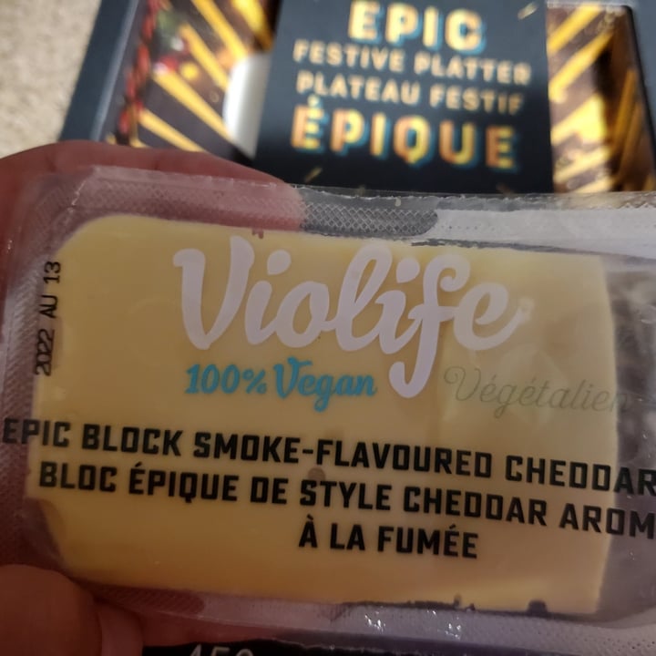 photo of Violife Epic Block Smoke-Flavoured Cheddar Style shared by @whatacuriousnotion on  05 Sep 2022 - review