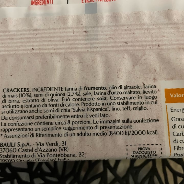 photo of I semplicissimi doria Crackers Grano Saraceno e Semi Di Chia shared by @lapalermitanavegana on  17 Jun 2022 - review