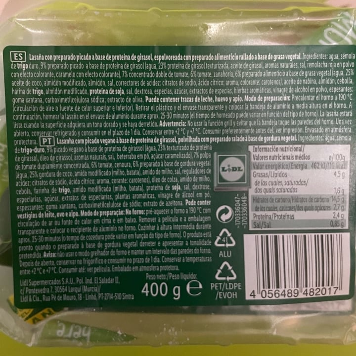 review photo of Vemondo Lasagne vegana shared by @simonavaccaro on 04 Dec 2022 - review