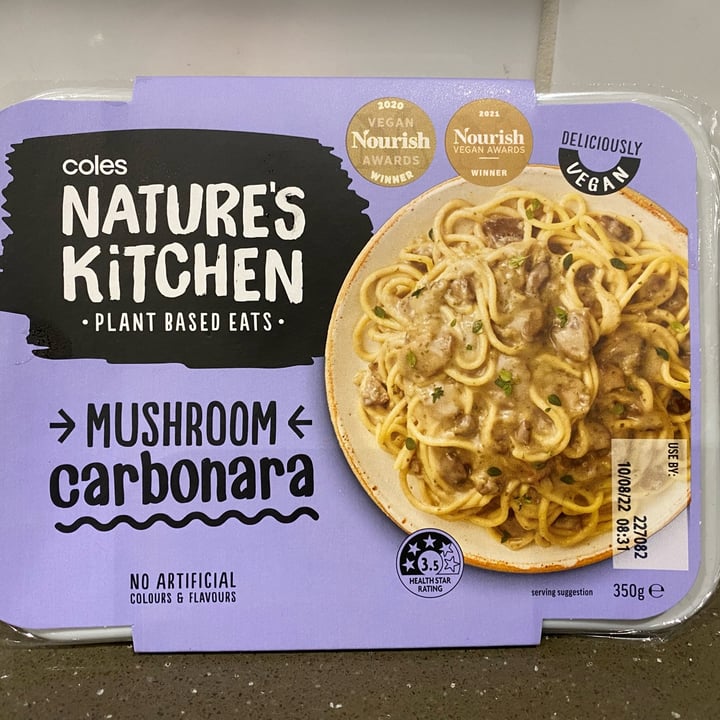 photo of Coles Nature's Kitchen mushroom carbonara shared by @lindy on  08 Aug 2022 - review