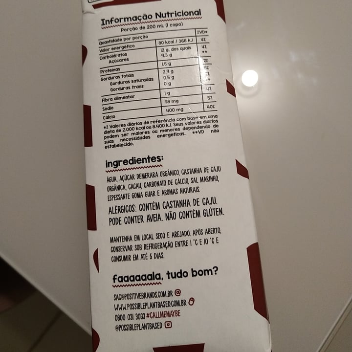 photo of Possible Chocolate Vegetal Milk shared by @sabrinadm on  13 May 2022 - review