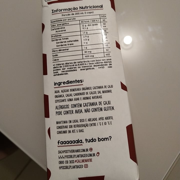 review photo of Possible Chocolate Vegetal Milk shared by @sabrinadm on 13 May 2022 - review