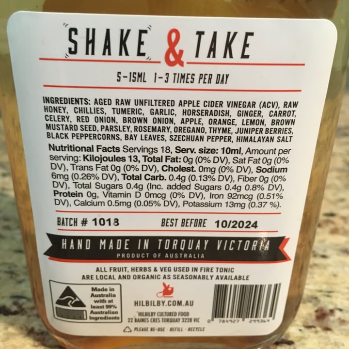 photo of Fire Tonic Raw Apple Cider Vinegar Tincture shared by @jb71 on  30 Jun 2021 - review