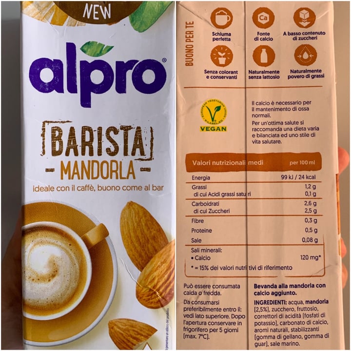 photo of Alpro Barista Mandorla shared by @aleglass on  31 Oct 2021 - review