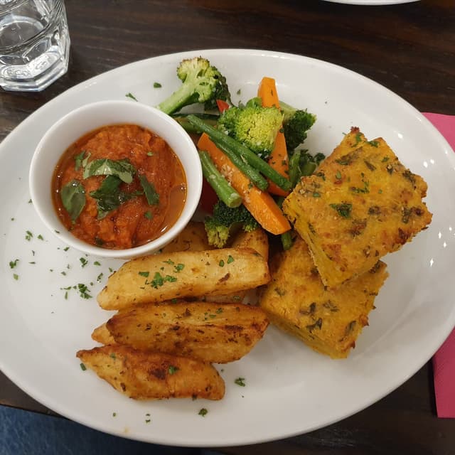 Photo of the dish “Carrot Tart With Stewed Vegetables And Baked Potatoes”