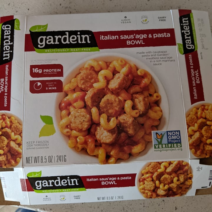 photo of Gardein Italian Saus’age & Pasta Bowl shared by @hexadecimaljunk on  02 Feb 2021 - review