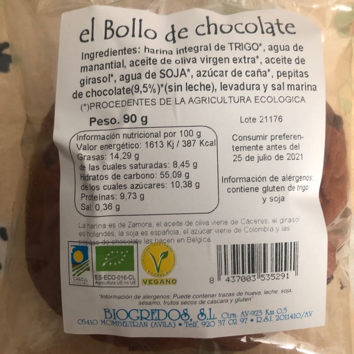 photo of Biogredos Bollo Con Chocolate shared by @ursa on  28 Jul 2021 - review