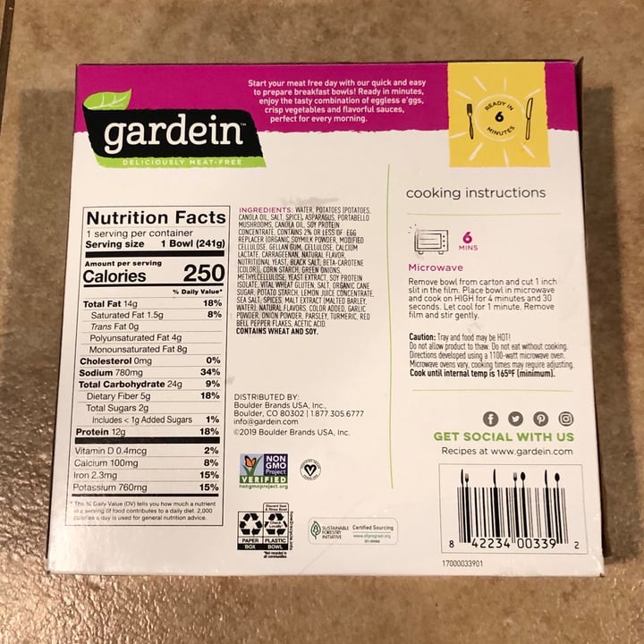 photo of Gardein Saus’age benny Breakfast Bowl shared by @leisa on  01 Jun 2020 - review