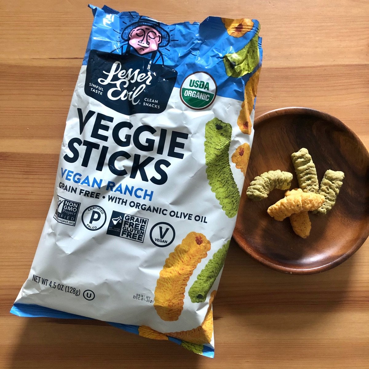 Ranch veggie sticks from Lesser Evil Snacks - Vegan Product Reviews ...